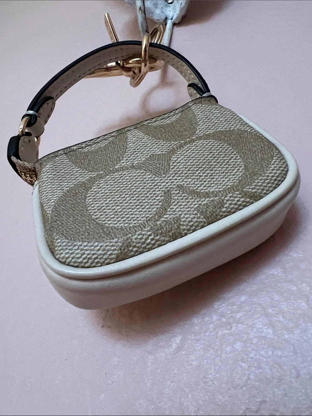 Coach Mini Nolita Bag Charm Keychain in Signature Canvas CG761-IMDQC